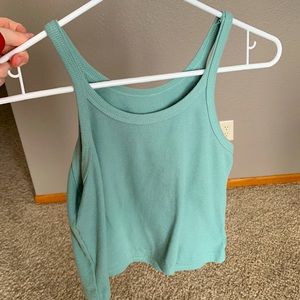 Olive green cropped tank top from amazon